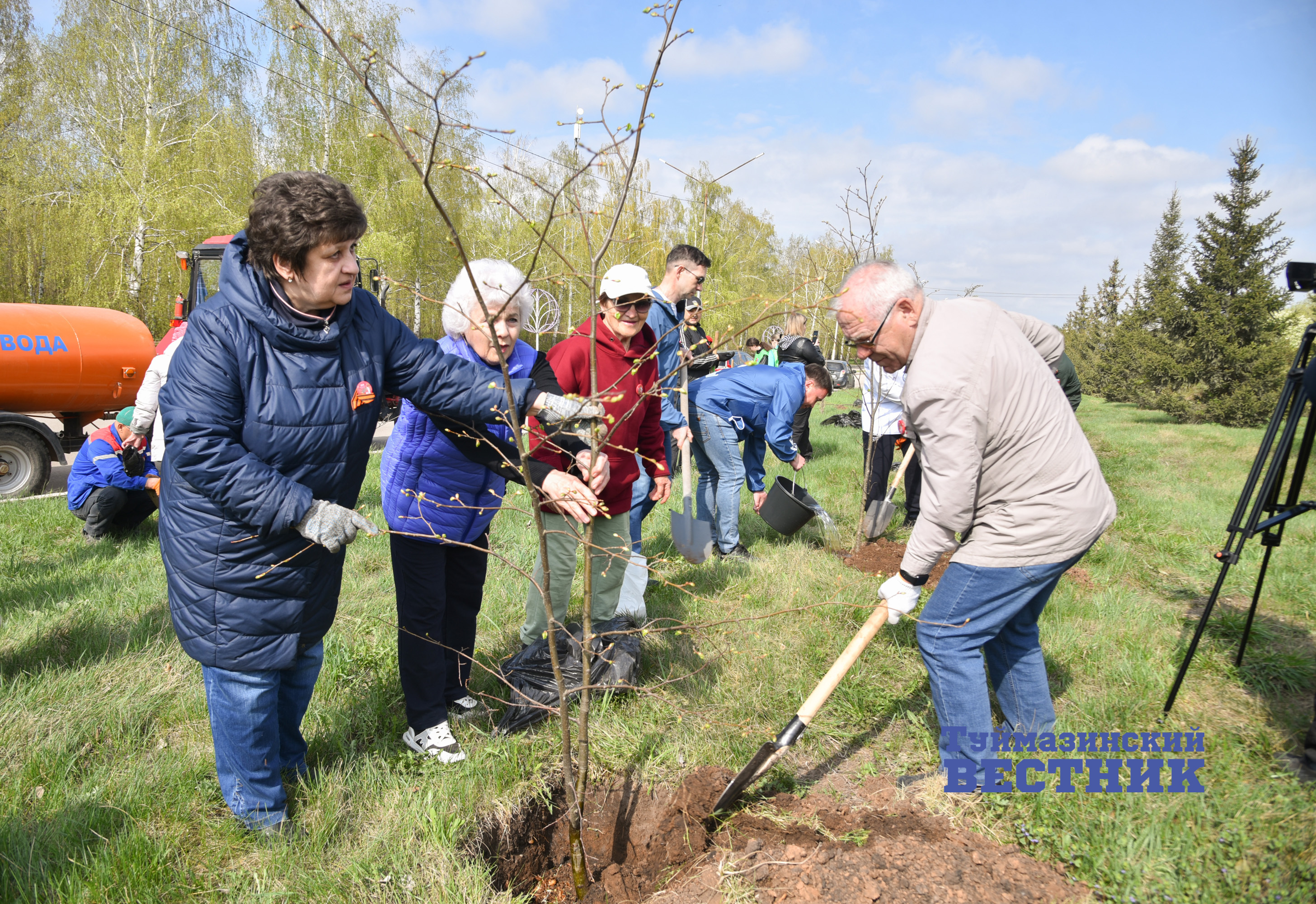 В Туймазинском районе высадили почти полторы тысячи деревьев и кустарников