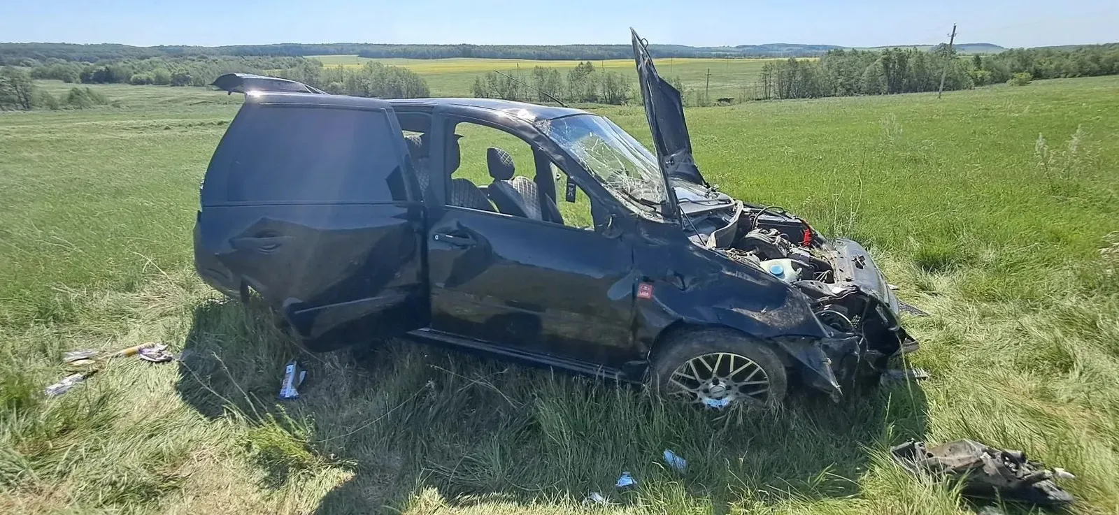 В Туймазинском районе перевернулась «Лада-Гранта»